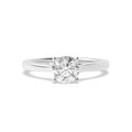 Low-Set Round Lab Grown Diamond Solitaire Engagement Ring with Crossover Claws