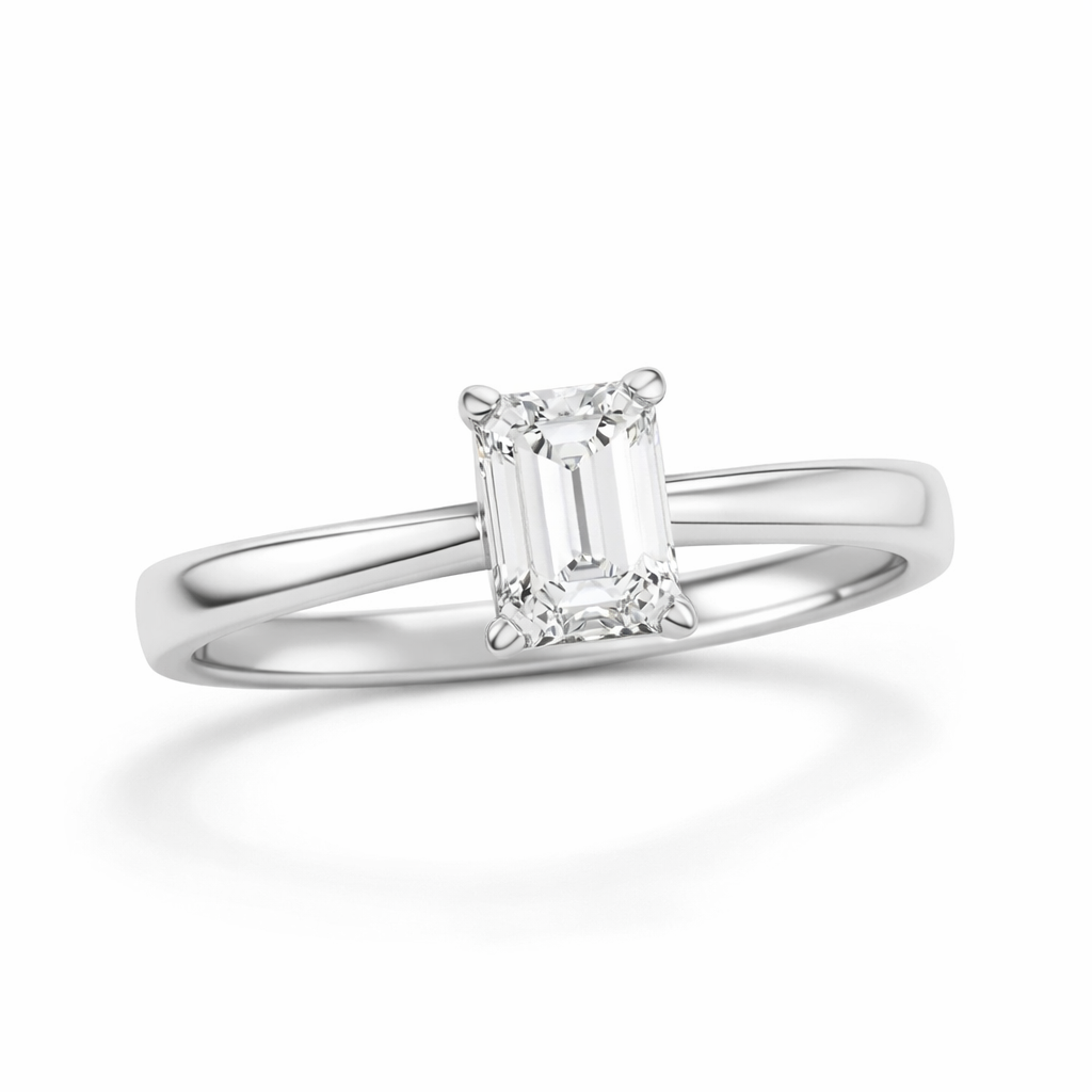 Elysian Cathedral Emerald Cut Lab Grown Diamond Solitaire Ring