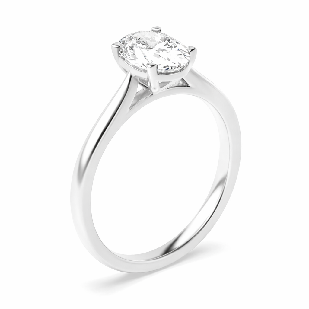 Oval Grace Cathedral Solitaire Engagement Ring