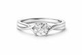 High-Set Round Split-Shoulder Crossover Solitaire Engagement Ring with Lab-Grown Diamond