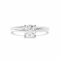 9K White Gold Oval Lab-Grown Diamond High-Set Hidden Halo Solitaire Engagement Ring