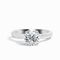 Classic Low-Set Round Lab-Grown Diamond Solitaire Engagement Ring · 18K White Gold