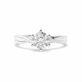 Classic 6-Prong Round Lab-Grown Diamond Solitaire Engagement Ring with Crossover Shoulders