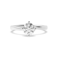 9K White Gold Twisted Band 4-Prong Round Lab-Grown Diamond Engagement Ring
